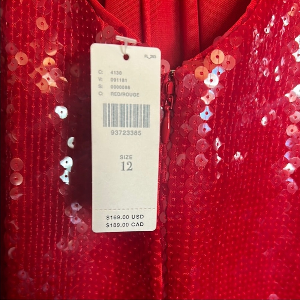 Anthropologie (NEW) Red Mini Sequin Dress - Picture 2 of 8